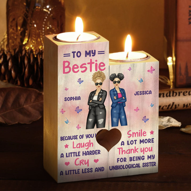 Meilleur ami, frère ou sœur, grâce à toi, je ris plus fort - Bougeoir personnalisé