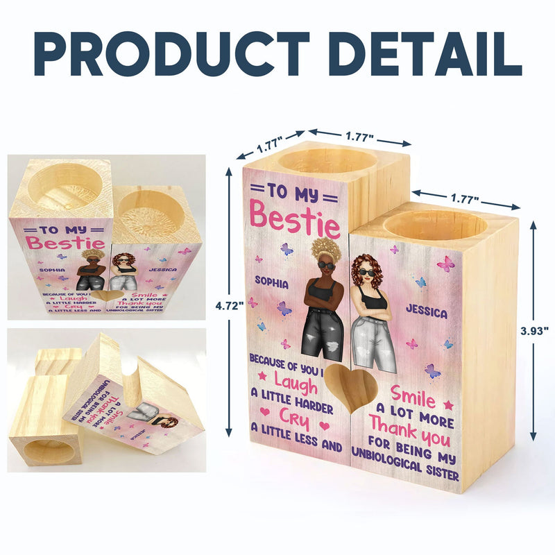 Meilleur ami, frère ou sœur, grâce à toi, je ris plus fort - Bougeoir personnalisé