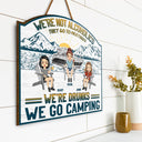 Lake Camping We're Drunks Boat - Gift For Bestie - Personalized Custom Shaped Wood Sign