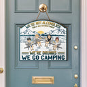 Lake Camping We're Drunks Boat - Gift For Bestie - Personalized Custom Shaped Wood Sign