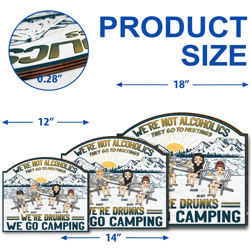 Lake Camping We're Drunks Boat - Gift For Bestie - Personalized Custom Shaped Wood Sign