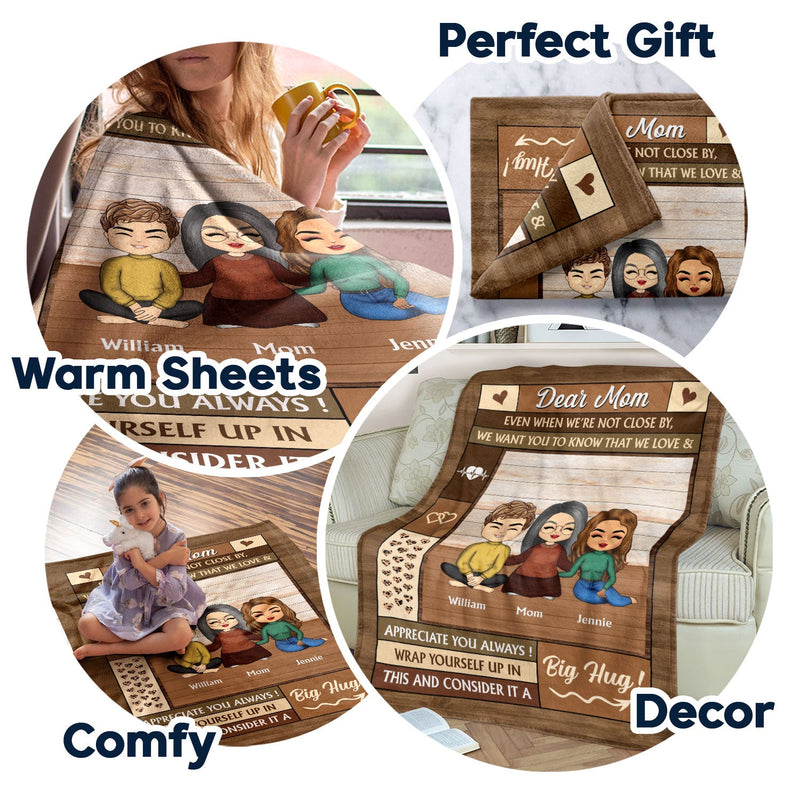 Mother Dear Mom Wrap Yourself Up - Gift For Mom - Personalized Custom Fleece Blanket