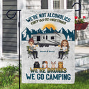 Camping We're Drunks Dog Cat - Gift For Couples - Personalized Custom Flag