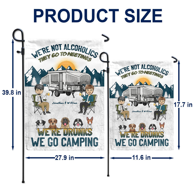 Camping We're Drunks Dog Cat - Gift For Couples - Personalized Custom Flag