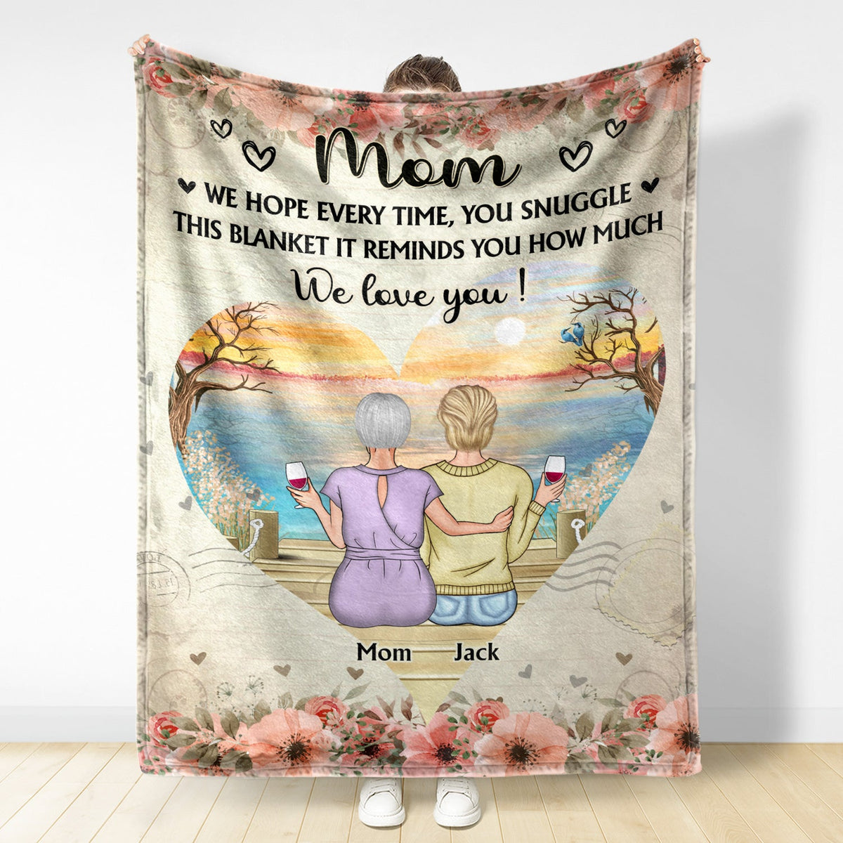 Mother & Children We Hope Every Time You Snuggle In This Blanket - Gift For Mom - Personalized Custom Fleece Blanket