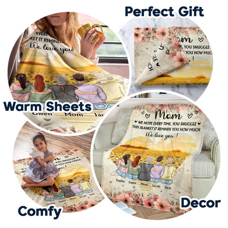 Mother & Children We Hope Every Time You Snuggle In This Blanket - Gift For Mom - Personalized Custom Fleece Blanket