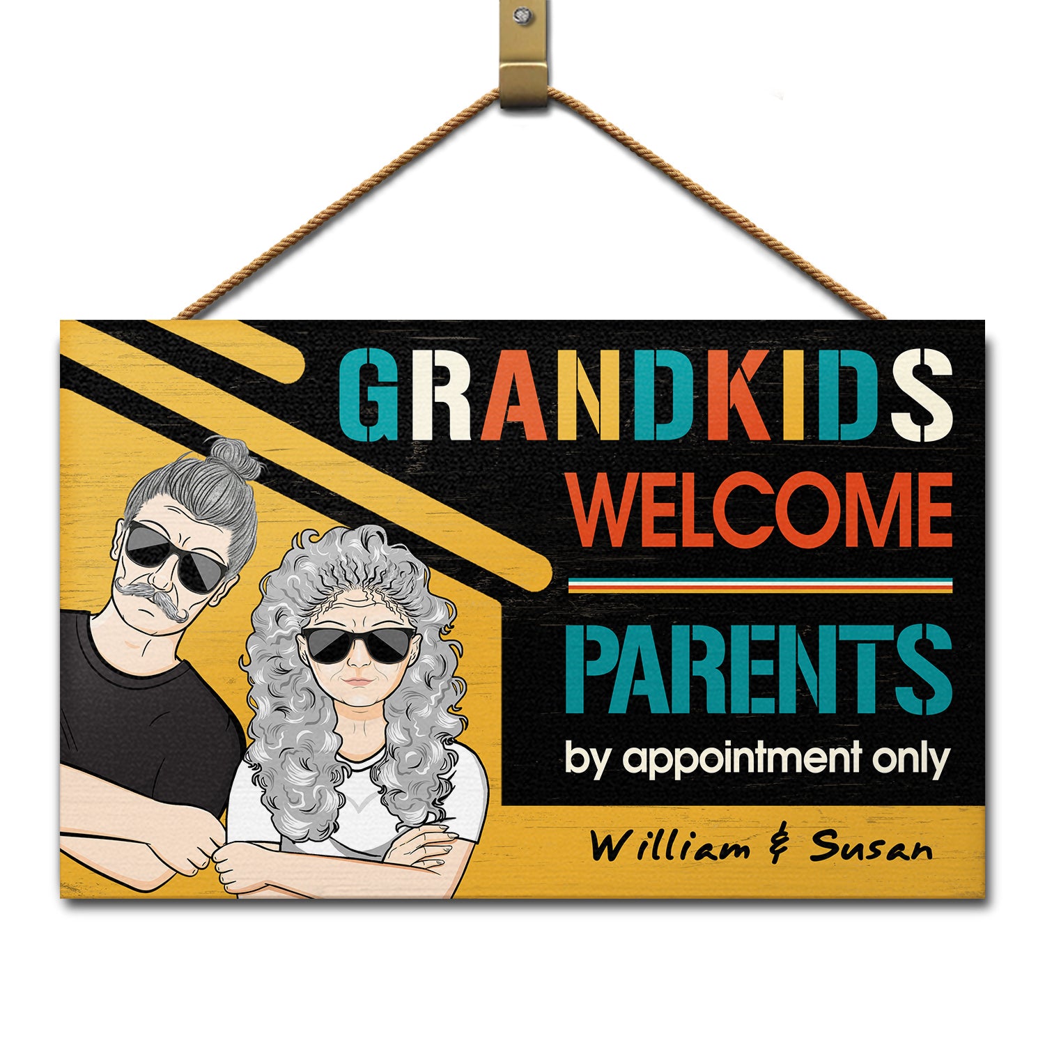 Parents By Appointment - Gift For Grandma, Grandpa - Personalized Custom Wood Rectangle Sign