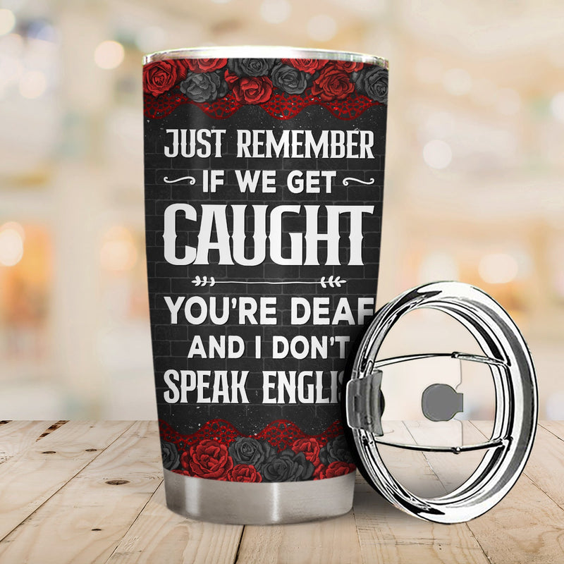 Bestie Cartoon Partners In Crime If We Get Caught Black Ver - Gift For Bestie - Personalized Custom Tumbler