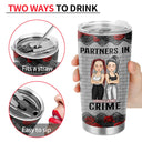 Bestie Cartoon Partners In Crime If We Get Caught Black Ver - Gift For Bestie - Personalized Custom Tumbler