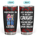 Bestie Cartoon Partners In Crime If We Get Caught Black Ver - Gift For Bestie - Personalized Custom Tumbler