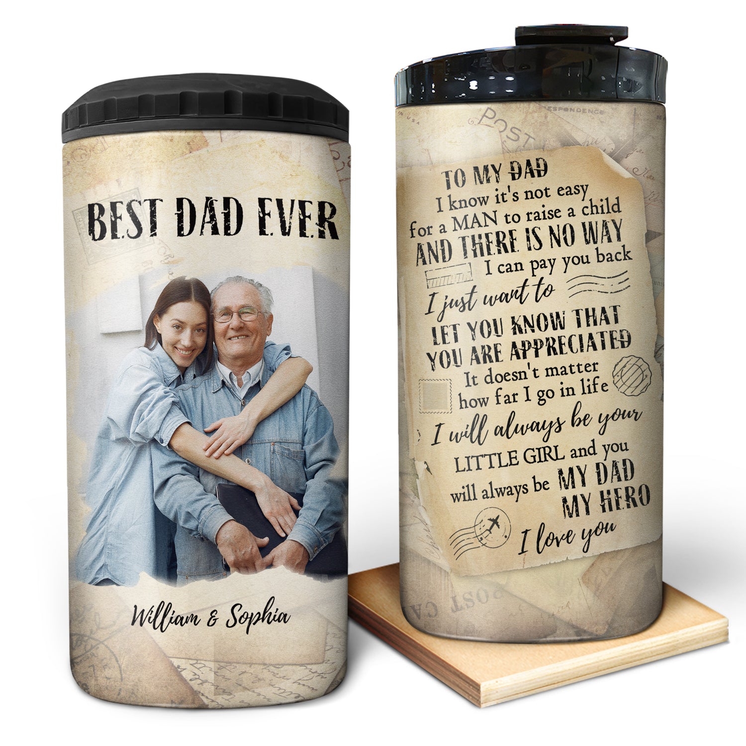 Custom Photo It's Not Easy For A Man - Gift For Father - Personalized Custom 4 In 1 Can Cooler Tumbler