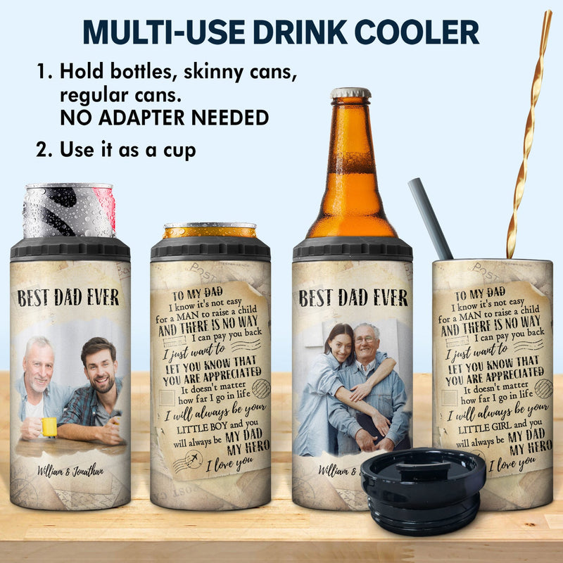 Custom Photo It's Not Easy For A Man - Gift For Father - Personalized Custom 4 In 1 Can Cooler Tumbler