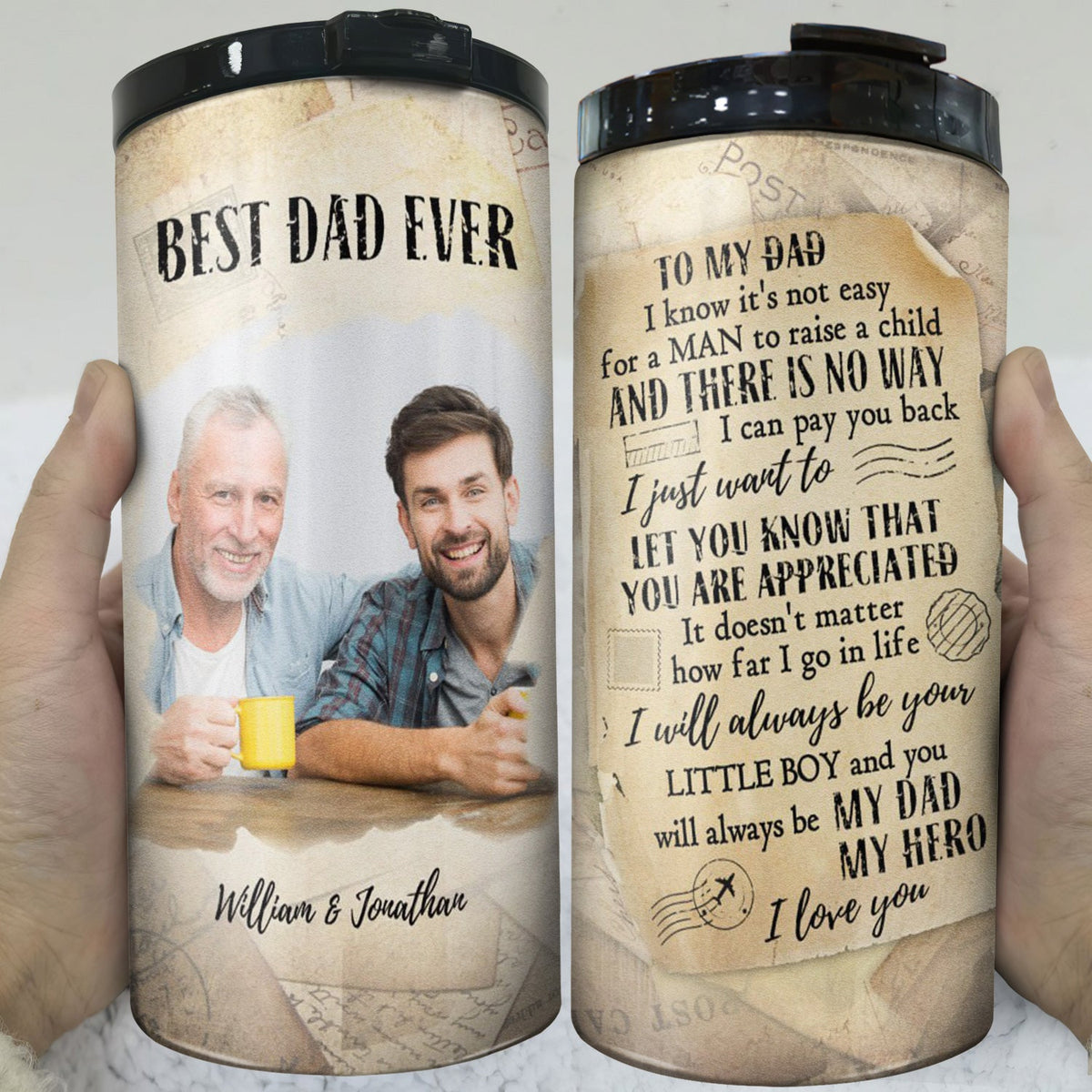 Custom Photo It's Not Easy For A Man - Gift For Father - Personalized Custom 4 In 1 Can Cooler Tumbler