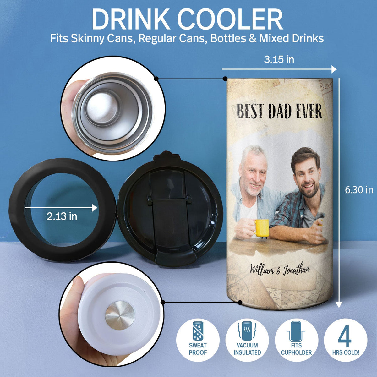 Custom Photo It's Not Easy For A Man - Gift For Father - Personalized Custom 4 In 1 Can Cooler Tumbler