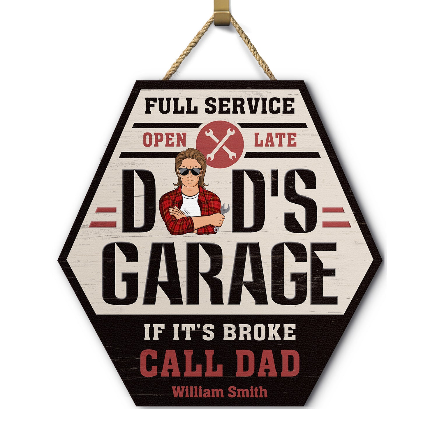 If It's Broke Call Dad - Garage Decor For Father - Personalized Custom Shaped Wood Sign