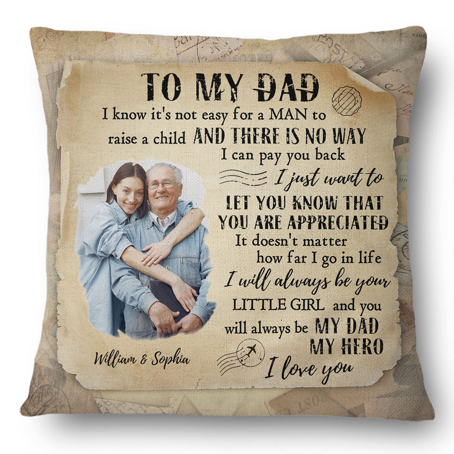 Custom Photo It's Not Easy For A Man - Gift For Father - Personalized Custom Pillow