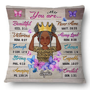 Tu es belle et victorieuse - Cadeau pour femme, cadeau pour enfant - Oreiller personnalisé