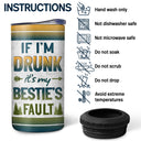 Camping If I'm Drunk - Gift For Bestie - Personalized Custom 4 In 1 Can Cooler Tumbler