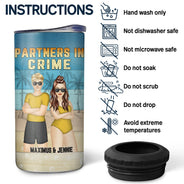 Beach Bestie If We Get Caught - Gift For Bestie - Personalized Custom 4 In 1 Can Cooler Tumbler