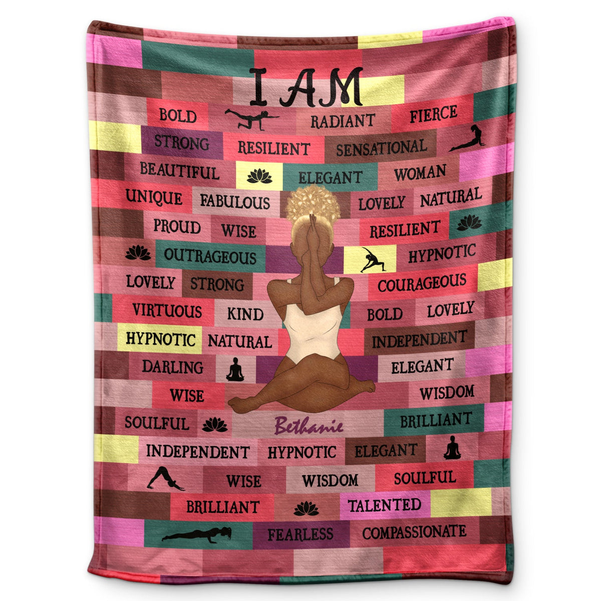 Yoga Girl I Am Bold - Cadeau pour vous-même, cadeau pour femme - Couverture polaire personnalisée