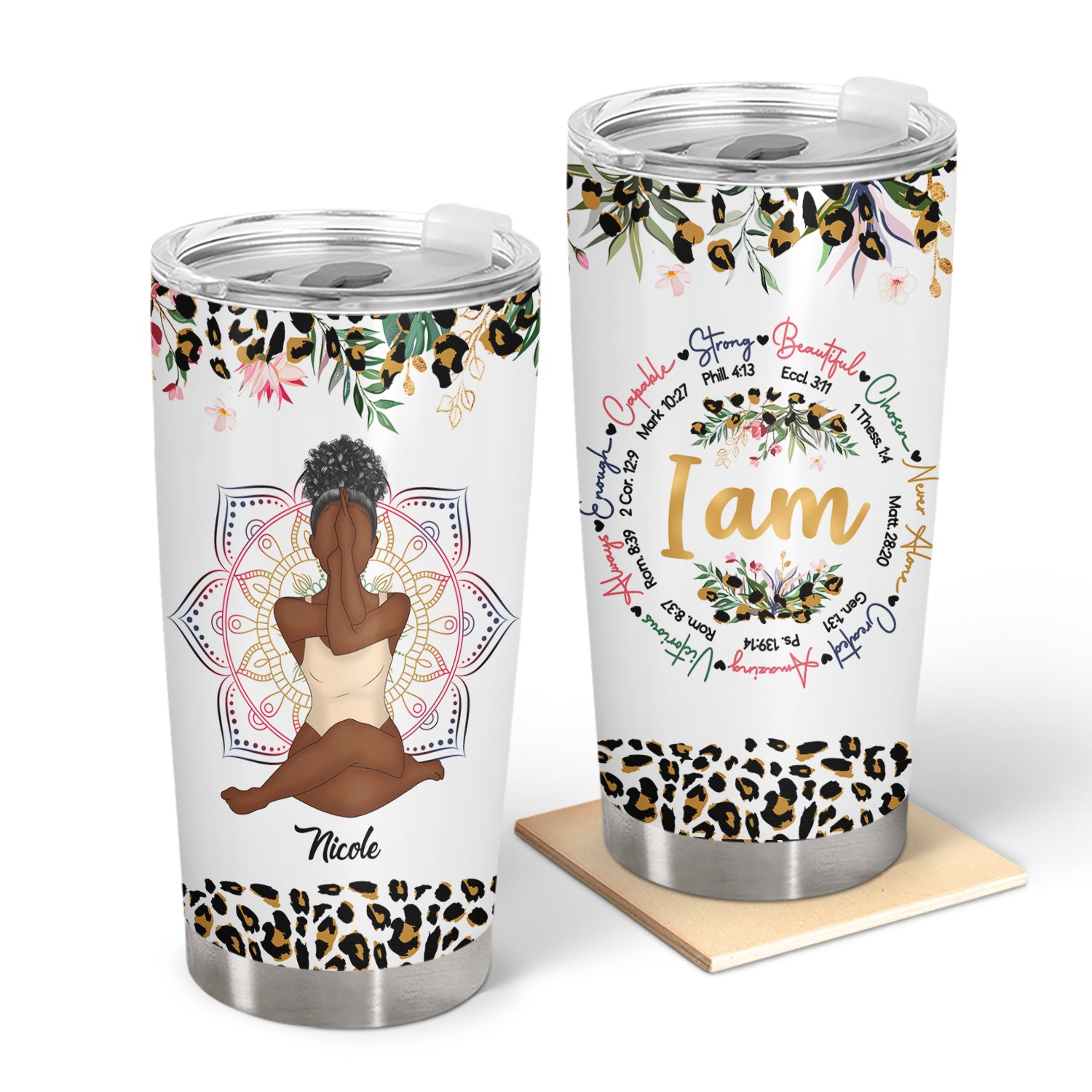 Yoga I Am Capable Strong Beautiful - Gift For Yourself, Gift For Women - Personalized Tumbler