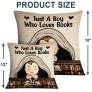 Enfant qui lit, juste une fille, un garçon qui aime les livres - Cadeau pour enfant, amoureux des livres - Oreiller personnalisé
