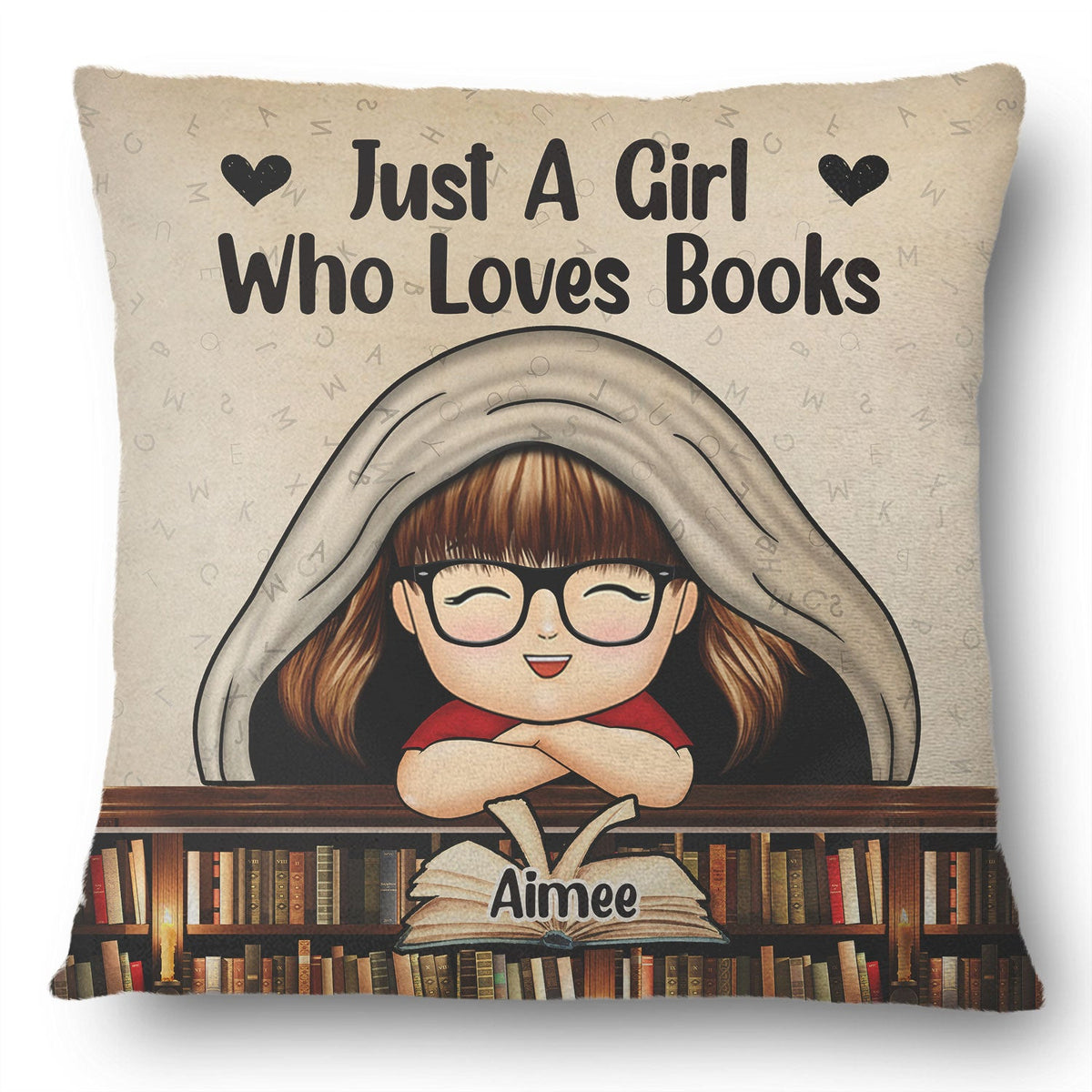 Enfant qui lit, juste une fille, un garçon qui aime les livres - Cadeau pour enfant, amoureux des livres - Oreiller personnalisé