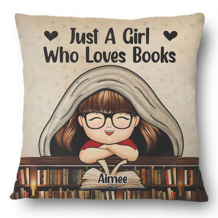 Enfant qui lit, juste une fille, un garçon qui aime les livres - Cadeau pour enfant, amoureux des livres - Oreiller personnalisé