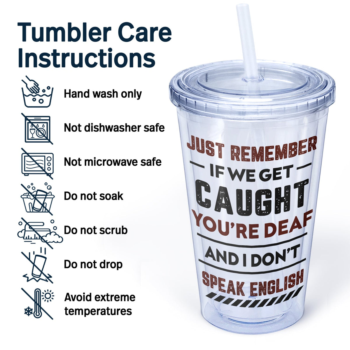 Bestie Partners In Crime If We Get Caught - Gift For Bestie - Personalized Acrylic Insulated Tumbler With Straw