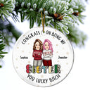 Christmas Sibling Congrats On Being My Brother Cross Arms - Gift For Sibling- Personalized Circle Ceramic Ornament