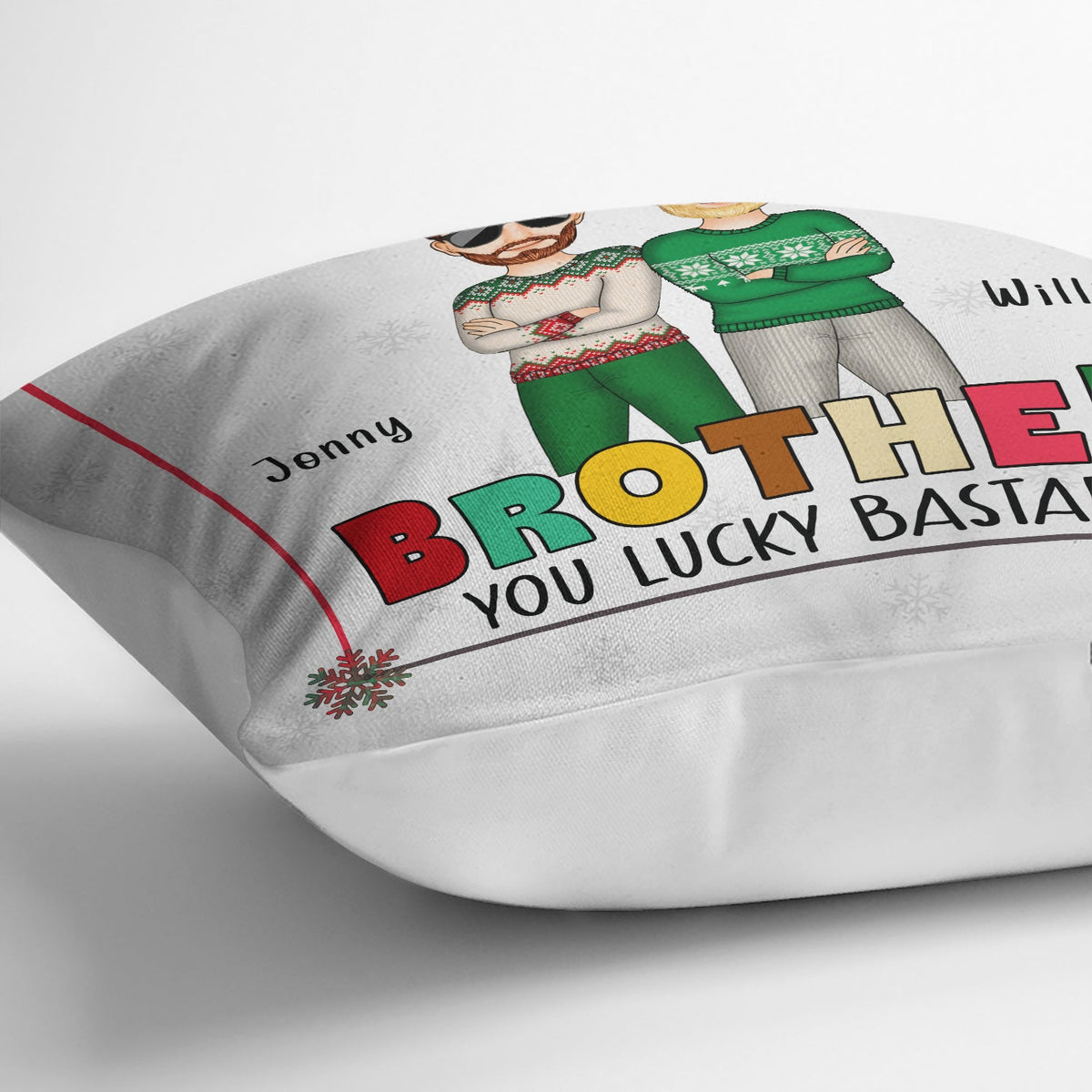 Christmas Sibling Congrats On Being My Brother - Gift For Sibling - Personalized Pillow