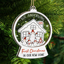 Snowmen Family First Christmas In Our New Home - Gift For Couples And Parents - Personalized 2-Layered Mix Ornament