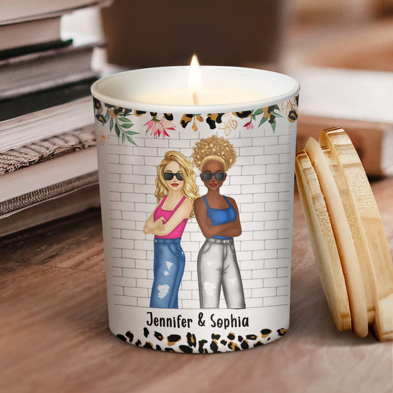 Bestie Our Friendship Is Like A Candle - Gift For Bestie - Personalized Scented Candle With Wooden Lid