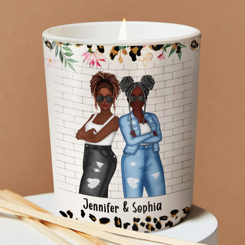 Bestie Our Friendship Is Like A Candle - Gift For Bestie - Personalized Scented Candle With Wooden Lid