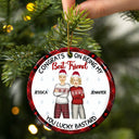 Christmas Fashion Congrats On Being My Bestie - Gift For Bestie - Personalized Circle Ceramic Ornament