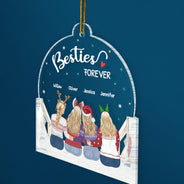 Sisters Besties Forever - Gift For Sisters And Best Friends - Personalized Custom Shaped Acrylic Ornament