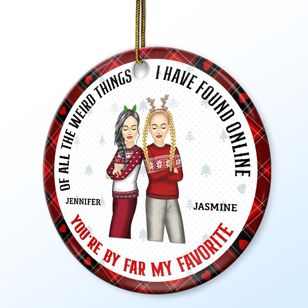 Christmas Bestie Best Thing Found Online - Gift For Bestie - Personalized Custom Circle Ceramic Ornament