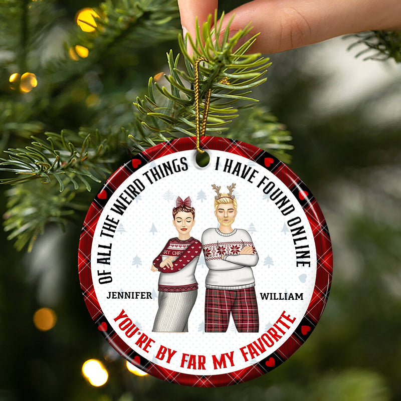 Christmas Bestie Best Thing Found Online - Gift For Bestie - Personalized Custom Circle Ceramic Ornament