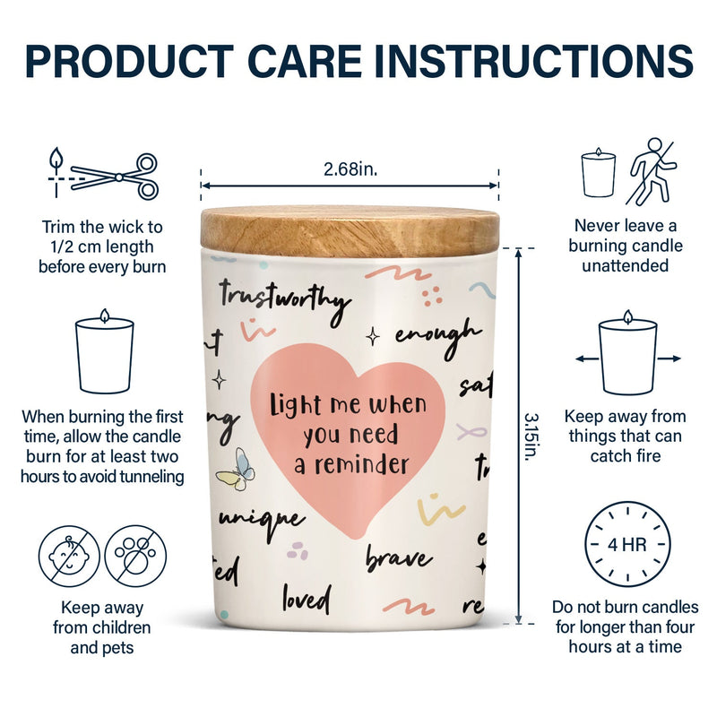 Yoga When You Need A Reminder - Gift For Yourself, Gift For Women - Personalized Scented Candle With Wooden Lid