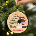 Décoration de Noël en tranches de bois personnalisées, pour sœur et meilleure amie, jamais séparées, peut-être à distance