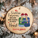 Décoration de Noël en tranches de bois personnalisées, pour sœur et meilleure amie, jamais séparées, peut-être à distance