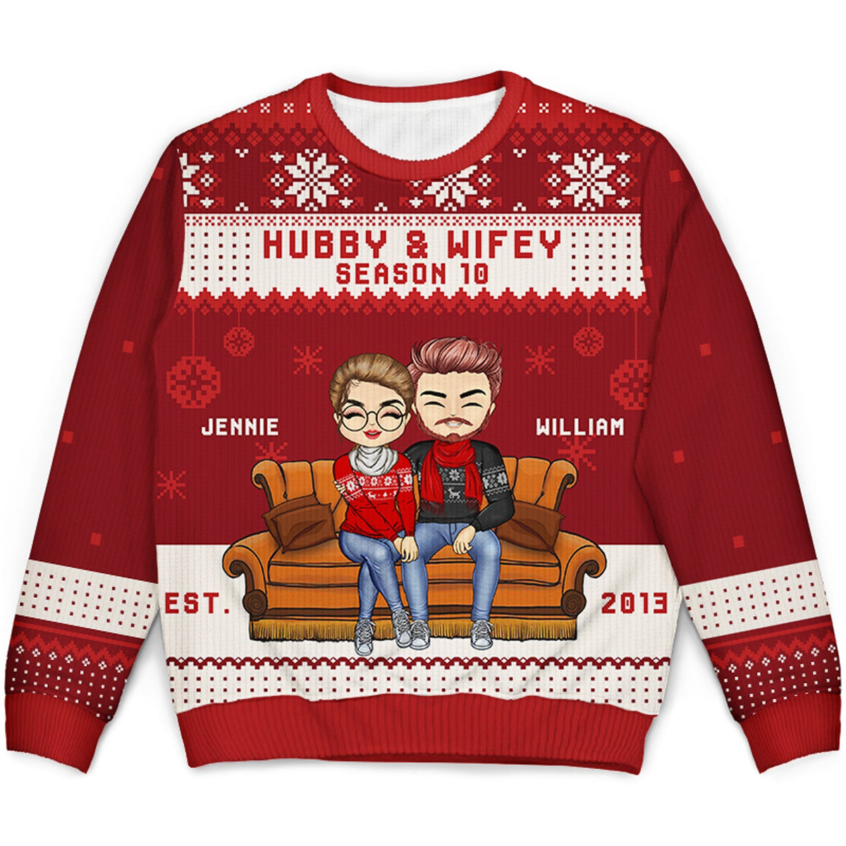 Christmas Couple Hubby & Wifey Season - Gift For Couples - Personalize ...