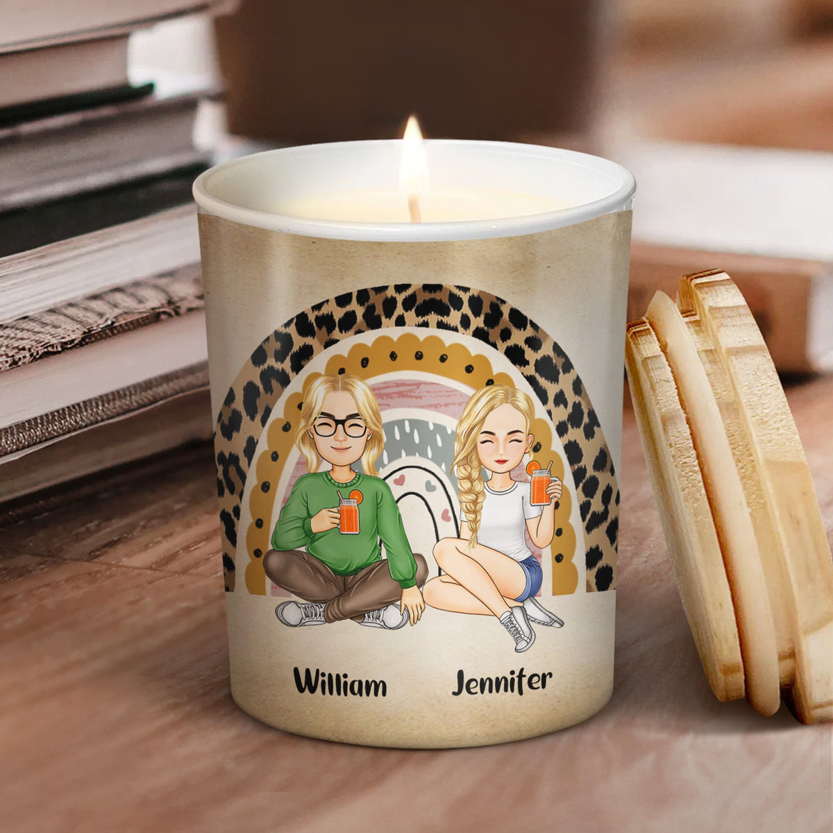 Bestie Sister Light This Candle - Gift For Bestie, Sister - Personalized Scented Candle With Wooden Lid