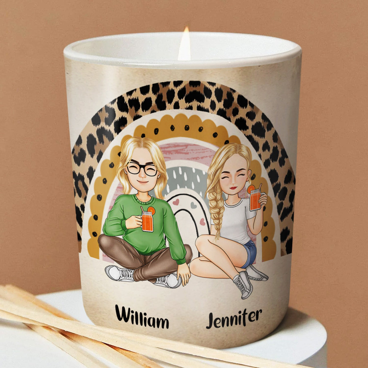 Bestie Sister Light This Candle - Gift For Bestie, Sister - Personalized Scented Candle With Wooden Lid