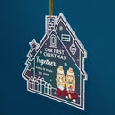 Gradient Our First Christmas - Gift For Couples - Personalized Custom Shaped Acrylic Ornament