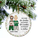Christmas Bestie Our Laughs Are Limitless - Gift For Bestie - Personalized Circle Ceramic Ornament