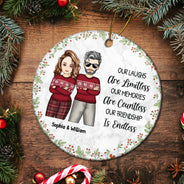 Christmas Bestie Our Laughs Are Limitless - Gift For Bestie - Personalized Circle Ceramic Ornament