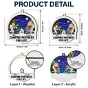 Partenaires de camping pour la vie - Cadeau de Noël pour couples - Ornement attrape-soleil personnalisé