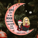 Christmas Grandparents Love You To The Moon & Back - Gift For Grandparents - Personalized Cutout Acrylic Ornament