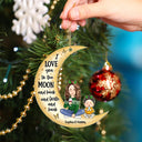 Christmas Grandparents Love You To The Moon & Back - Gift For Grandparents - Personalized Cutout Acrylic Ornament